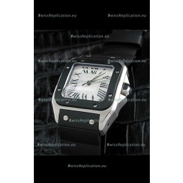 Cartier Santos Swiss Replica Watch in White Dial