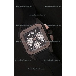 Cartier santos Swiss Replica Watch in Black Dial