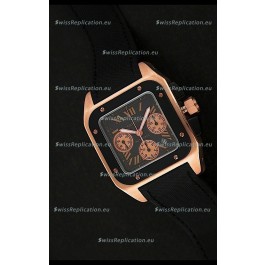 Cartier santos Swiss Replica Watch in Black Dial