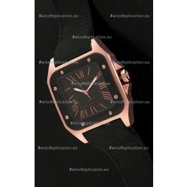 Cartier Santos Swiss Replica Watch in Black Dial