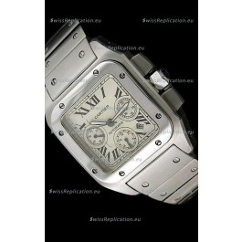 Cartier Santos Swiss Replica Watch in Steel Strap