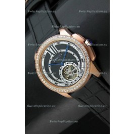 Calibre De Cartier Japanese Watch in Pink Gold Casing