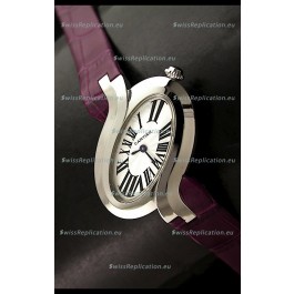 Delices De cartier Japanese Watch in Purple Strap