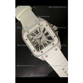 Cartier Santos Swiss Replica Watch in White Dial