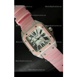 Cartier Santos Swiss Replica Watch in White Dial