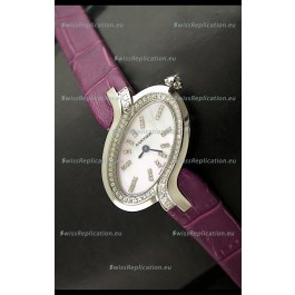 Delices De Cartier Ladies Replica Japanese Watch in Pink Leather Strap