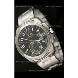 Calibre De Cartier Japanese Automatic Replica Watch in Black Dial