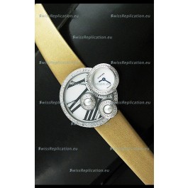Cartier Jewellery Pearl Diamond Watch in Yellow Strap