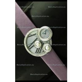 Cartier Jewellery Pearl Diamond Watch in Purple Strap