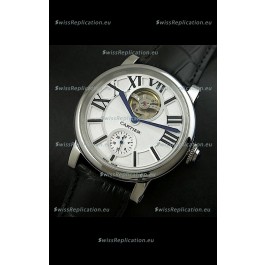 Ballon De Cartier Flying Tourbillon Japanese Replica Watch - Black Strap