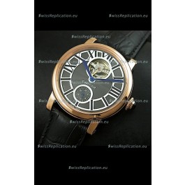 Ballon De Cartier Flying Tourbillon Japanese Replica Watch - Pink Gold Case