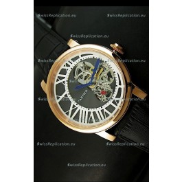 Rotonde De Cartier Cadran Love Japanese Replica Watch - Yellow Gold Case
