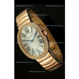 Cartier Baignoire Japanese Replica Watch in Yellow Gold/Diamonds Bezel