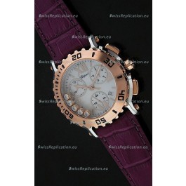 Chopard Happy Sport Swiss Replica Watch in Dark Red Strap