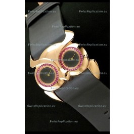 Chopard Animal World Ladies Owl Watch in Double Black Dial