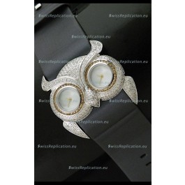 Chopard Animal World Ladies Owl Black Full Diamond Watch