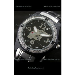 Corum Imitation Ceramics Japanese Replica Watch in Black Dial