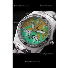 Corum Imitation Ceramics Japanese Replica Watch in Light Green & Yellow Dial