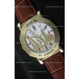 Corum Admiral's Cup Japanese Replica Watch in Brown Strap