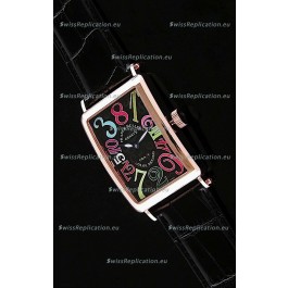 Franck Muller Long Island Japanese Replica Watch in Black Dial