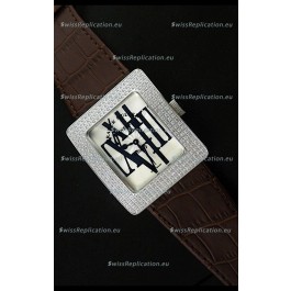 Franck Muller Geneve Infinity Japanese Special Watch in Brown Leather Strap