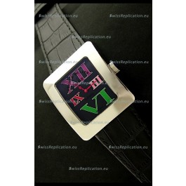 Franck Muller Geneve Infinity Japanese Steel Watch in Black Dial