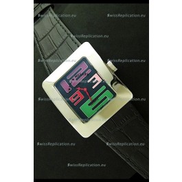 Franck Muller Geneve Infinity Japanese Steel Watch in Multi Color Numeral Markers