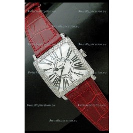 Franck muller Master Square Japanese Replica Watch in Red Strap