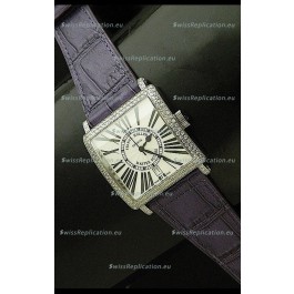 Franck muller Master Square Japanese Replica Watch in Violet Strap