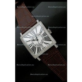 Franck muller Master Square Japanese Replica Watch in Brown Strap