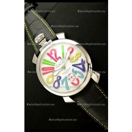 Gaga Milano Italy Japanese Replica Watch in Black Strap