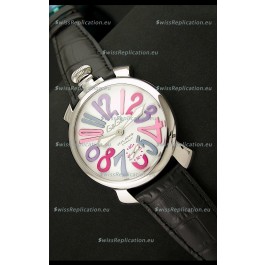 Gaga Milano Italy Japanese Replica Watch in Multi Color Arabic Markers