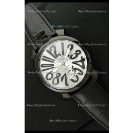 Gaga Milano Italy Japanese Replica PVD Watch in Black Markers