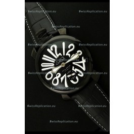 Gaga Milano Italy Japanese Replica PVD Watch in White Markers