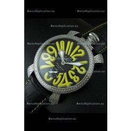 Gaga Milano Italy Manuale Replica Japanese Watch in Yellow Markers