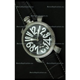 Gaga Milano Italy Manuale Replica Japanese Watch in White Markers