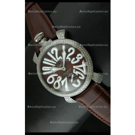 Gaga Milano Italy Manuale Replica Japanese Watch in Coffee Dial