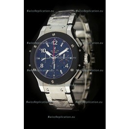 Hublot Big Bang Swiss Replica Watch in Steel Strap Ceramic Bezel