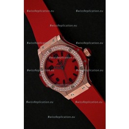 Hublot Big Bang King Swiss Quartz Watch in Diamond Plated