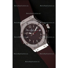 Hublot Big Bang King Swiss Quartz Watch in Checkered Brown Dial