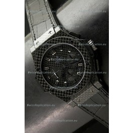 Hublot Swiss Replica Watch in Black Fibre Carbon Dial