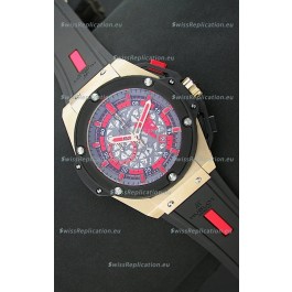 Hublot Big Bang King Power Manchester United Japanese Replica Rose Gold Watch