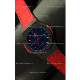 Hublot Big Bang Classic Fusion Ceramic Case Watch in Red Strap