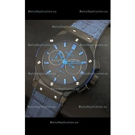 Hublot Big Bang Classic Fusion Swiss Replica PVD Watch in Blue Strap