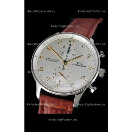 IWC Portuguese Chronograph Swiss Replica Watch in White Dial
