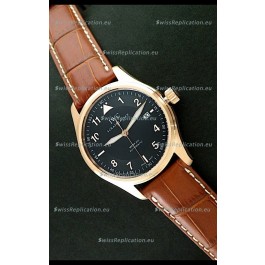 IWC Fliegeruhr International Watch Co. Swiss Automatic Rose Gold Watch in Black Dial