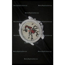 Five Time Zones J&C Clone Watch in Full Diamonds