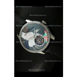 Jaeger LeCoultre Porcelain Crane Flying Tourbillon Watch - MIRROR REPLICA
