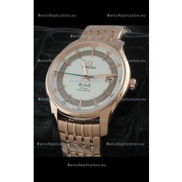 Omega De Ville Hour Vision Watch in Pink Gold Casing