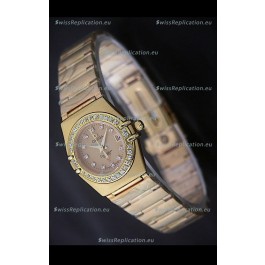 Omega Full Gold Diamonds Constellation Japanese Watch